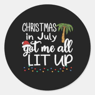 Sticker Rond Noël en Juillet Été Décoration Xmas Hommes Femmes