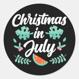 Sticker Rond Noël En Juillet Humour Été Père Noël Sarcastique