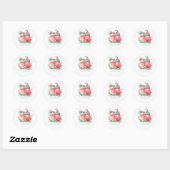 Sticker Rond Noël en juillet mignon (Feuille)