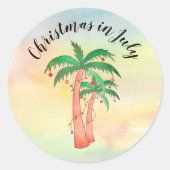 Sticker Rond Noël en juillet Palmiers (Devant)
