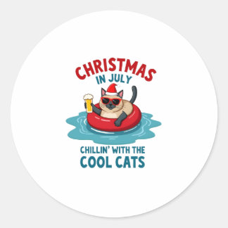 Sticker Rond Noël en juillet Papa Maman se détendent avec Sia
