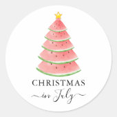 Sticker Rond Noël en Juillet Pastèque (Devant)
