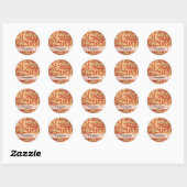 Sticker Rond Noël en rouge et or (Feuille)