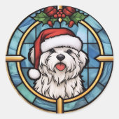 Sticker Rond Noël en verre feuilleté maltais (Devant)