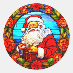 Sticker Rond Noël en verre tendu - Père Noël Ornements 3D-4
