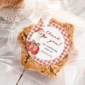 Sticker Rond Noël En vichy 1er anniversaire de Silly Goose