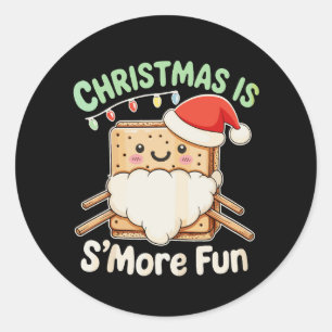 Sticker Rond Noël est encore plus amusant Chapeau de Père Noël