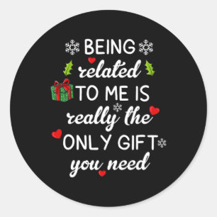 Sticker Rond Noël Étant Lié À Moi Amusants Pajamas De Famille X