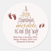 Sticker Rond Noël Faire-part de grossesse miracle (Devant)