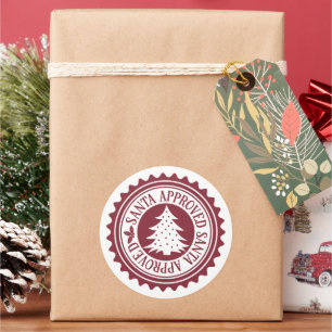 Sticker Rond Noël festif approuvé par le Père Noël au pôle Nord