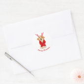 Sticker Rond Noël festif mignon Labrador Chiot (Enveloppe)