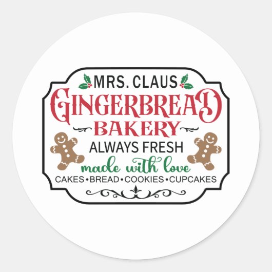 Sticker Rond Noël festif Mme Claus (Devant)