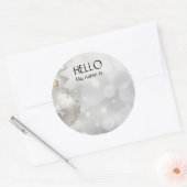 Sticker Rond Noël Fête Bonjour Nom Balise Badge (Enveloppe)