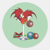 Sticker Rond Noël Fête Joie Dragon (Devant)