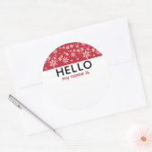 Sticker Rond Noël Fête Neige Bonjour Mon Nom (Enveloppe)