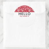 Sticker Rond Noël Fête Neige Bonjour Mon Nom (Sac)