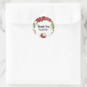 Sticker Rond Noël Fête Poinsettia Fleur hiver Floral (Sac)