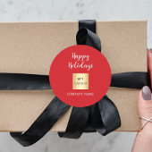 Sticker Rond Noël Fêtes rouges