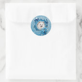 Sticker Rond Noël - Flocon de neige bleu - Eskimo américain (Sac)
