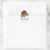 Sticker Rond Noël floral aquarelle (Sac)