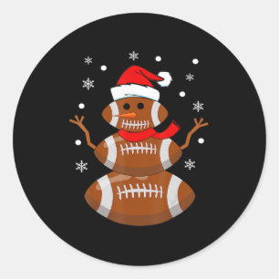 Sticker Rond Noël Football Snowman Kids Football Noël