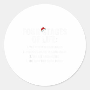 Sticker Rond Noël Funny Quatre Étapes De La Vie Père Noël Hu