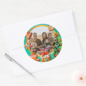 Sticker Rond Noël Gingerbread Candy House et Nouvel An (Enveloppe)