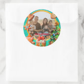 Sticker Rond Noël Gingerbread Candy House et Nouvel An (Sac)