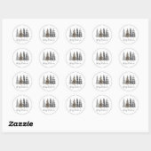 Sticker Rond Noël glamour noir et blanc (Feuille)