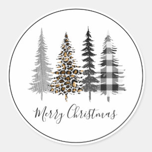Sticker Rond Noël glamour noir et blanc