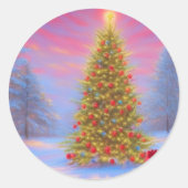 Sticker Rond Noël gloire matin aube (Devant)