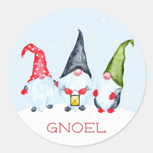 Sticker Rond Noël Gnoel idiot (Devant)