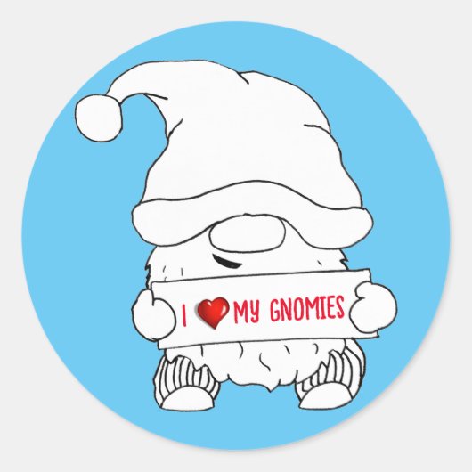 Sticker Rond Noël Gnome (Devant)