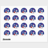Sticker Rond Noël Gnome Fox Snowflakes Midnight Blue (Feuille)