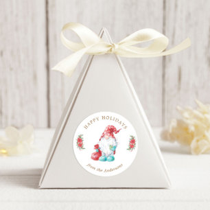 Sticker Rond Noël Gnome Joyeuses Fêtes