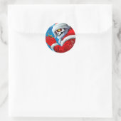 Sticker Rond Noël gothique Santa Claus Squelette monstre Art (Sac)