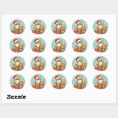 Sticker Rond Noël Grincheux (Feuille)