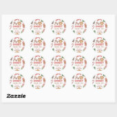 Sticker Rond Noël hiver 2e anniversaire fille mignonne biscuit (Feuille)