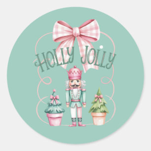 Sticker Rond Noël Holly Jolly Casse-Noisette Coquette Prépa