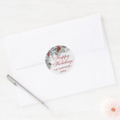 Sticker Rond Noël Holly Pine Rustique Vacances Envelolpe Seal (Enveloppe)