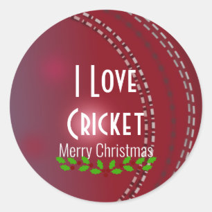 Sticker Rond Noël, "I Love Cricket"