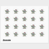 Sticker Rond Noël informatique (Feuille)