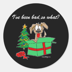 Sticker Rond Noël, j'ai été mauvais, alors quoi ?