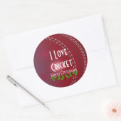 Sticker Rond Noël, "J'aime Cricket" (Enveloppe)