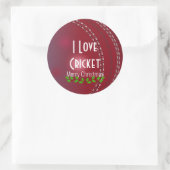 Sticker Rond Noël, "J'aime Cricket" (Sac)