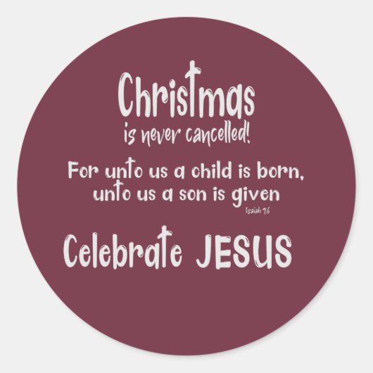 Sticker Rond Noël jamais annulé (Devant)