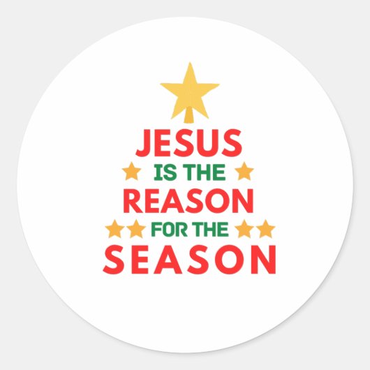 Sticker Rond Noël Jésus est la raison de la saison (Devant)