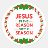 Sticker Rond Noël Jésus est la raison de la saison (Devant)