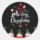 Sticker Rond Noël Jingle Bells Joyeuse Salutations Collection (Devant)