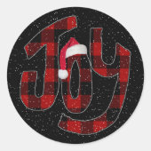 Sticker Rond Noël Joie Buffalo Plaid (Devant)